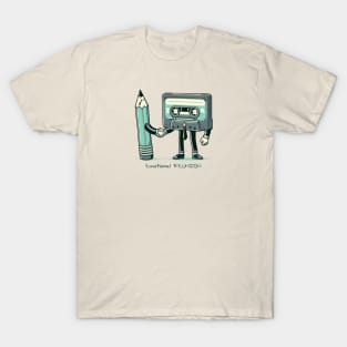 tshirt mug, sticker, print,  'Tape and Pencil' Emotional nostalgic funny T-Shirt